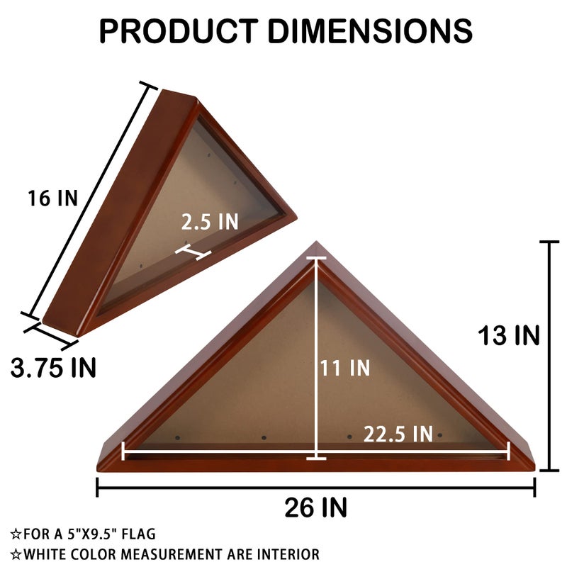 DisplayGifts Solid Wood Memorial Flag Case Frame Display Case for 5x9.5' Flag Folded. for Funeral or Burial Flag, FC60-MAH - Image 4